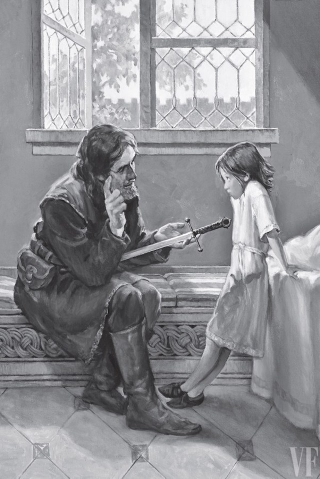 Ned y Arya. Imagen: Gary Gianni / Penguin Random House